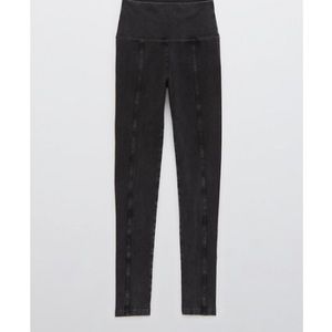 Aerie Off Line High waisted Legging Mineral Wash Black Size LRg
